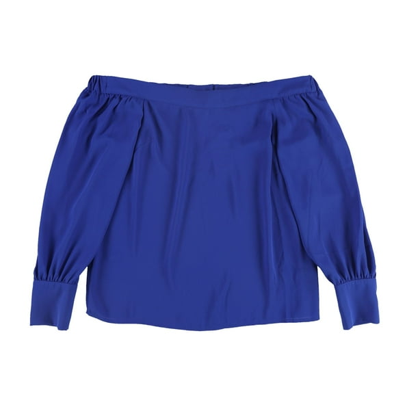 bar III Womens Off The Shoulder Pullover Blouse, Blue, X-Small