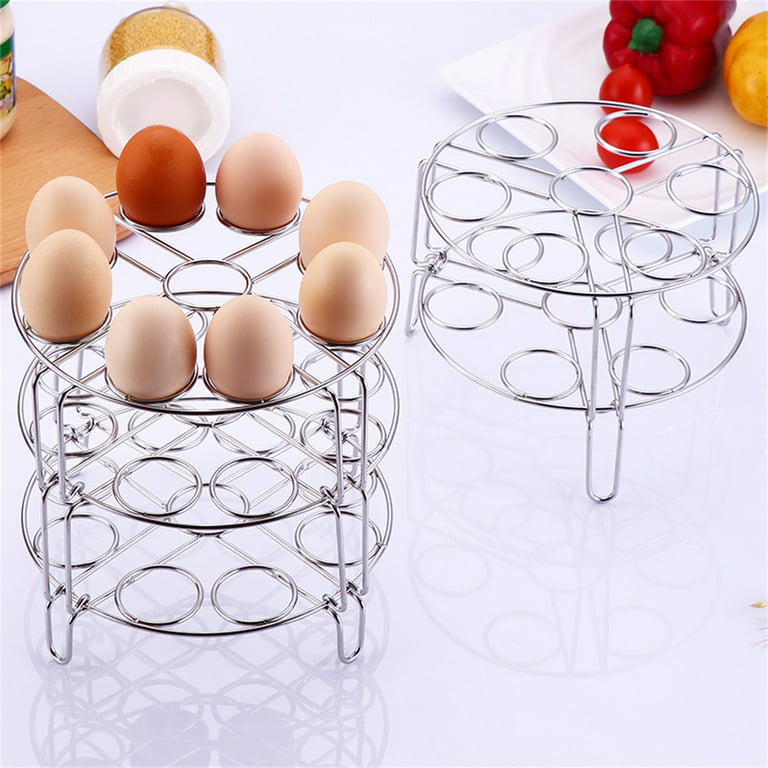 Leaveforme Stackable Egg Steamer Rack Space-Saving Stainless Steel Instant Pot Egg Rack for Home