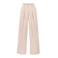 thumbnail image 1 of Pantalones PRETTYGARDEN Palazzo de Pierna Ancha y Cintura Alta Beige XXL, 1 of 9