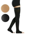 thumbnail image 4 of AMZAM Thigh High Compression Stockings for Unisex, Open Toe, 15-20mmHg Black S, 4 of 7