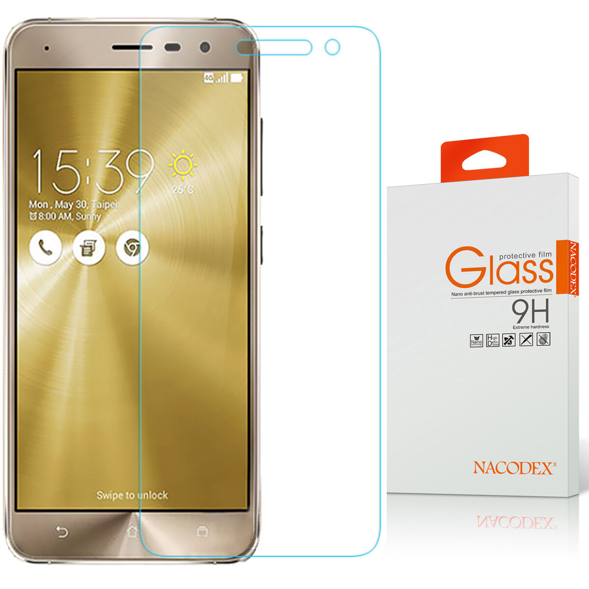 Nacodex Premium Tempered Glass Screen Protector For Asus ZenFone 3 ZE520KL Nacodex Premium Tempered Glass Screen Protector For Asus ZenFone 3 ZE520KL