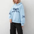 thumbnail image 5 of Xudanell Women Fashion Hoodies Sweatshirts Bow Print Oversized Hooded Sweatshirts Sports Top Work Clothes for Women Sky Blue XXXL, 5 of 5