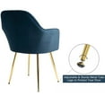 thumbnail image 3 of AVAWING Accent Arm Chairs Upholstered Velvet Dining Chairs Set of 4, Golden Legs, Indoor, Blue, 3 of 7