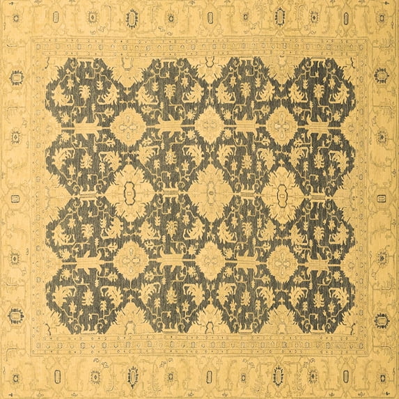 Ahgly Company Indoor Square Oriental Brown Traditional Area Rugs, 8' Square