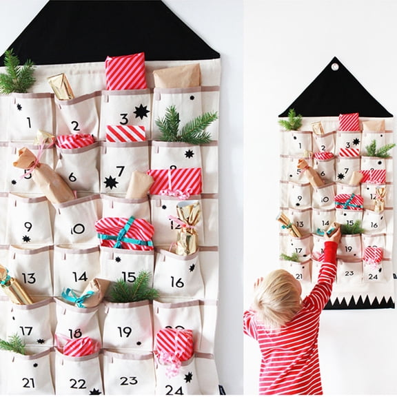 Calendar Fabric Christmas Pockets Christmas To Ornaments 24 Housekeeping Organizers Multicolor
