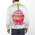 thumbnail image 3 of Birthday Cupcake with A Lit Candle Men's Stand Collar Sweater Long Sleeve Clothing Loose Fit Sports Sweater, 3 of 8