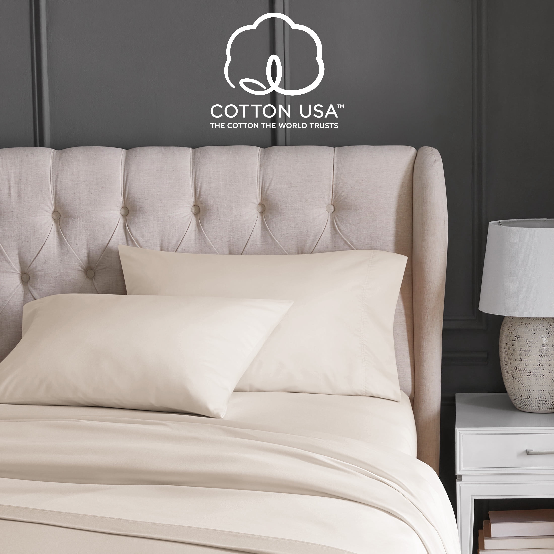 Hotel Style 6-Piece 1000 Thread Count, Ivory Sugar, U.S. Grown Cotton Rich Blended Luxury, Bed Sheet Set, King