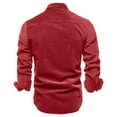thumbnail image 3 of Casual Plus Size Man Shirt Mens Fashionable Simple Corduroy Business Slim Fit Solid Color Cardigan Long Sleeve Shirt, 3 of 4
