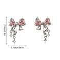 thumbnail image 2 of Earrings Women Bow Earrings Rhinestone Bow Tassel Earrings for Women Girls Long Statement Dangle Earrings Lightweight Gold Silver Bow Earrings Ribbon Earrings Jewelry, 2 of 7