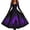 #01-Purple, variant on Womens Witch Print Maxi Dress V Neck Long Sleeve Gothic Gown For Halloween Cosplay Party