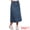 Vintage Blue, variant on Women's High Waisted Flap Pocket A-Line Vintage Denim Maxi Skirt M Mid-Blue