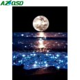 thumbnail image 2 of AZQSD Diamond Embroidery Moon Seaside Night Mosaic Rhinestones Diamond Painting Landscape Cross Stitch Handicraft Home Decor60X45cm Square drill Gao Jinjia LED, 2 of 2