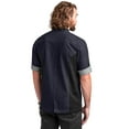 thumbnail image 3 of Industry Line Men's Asymmetrical Premium Denim Chef Coat with Mesh Side Panels (Blue Denim/Black), 3 of 4