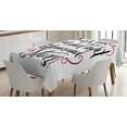thumbnail image 1 of Quote Tablecloth, Romantic Kiss Me Under the Light of a Thousand Stars Phrase with Curlicues, Rectangular Table Cover for Dining Room Kitchen, 60 X 90 Inches, Black and Magenta, by Ambesonne, 1 of 3