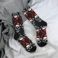 thumbnail image 5 of Rateoe Skull santa hat for Women Casual Calf Socks - Cute Crew Socks - Thin Soft Above Ankle Socks Size 5-11, 5 of 6