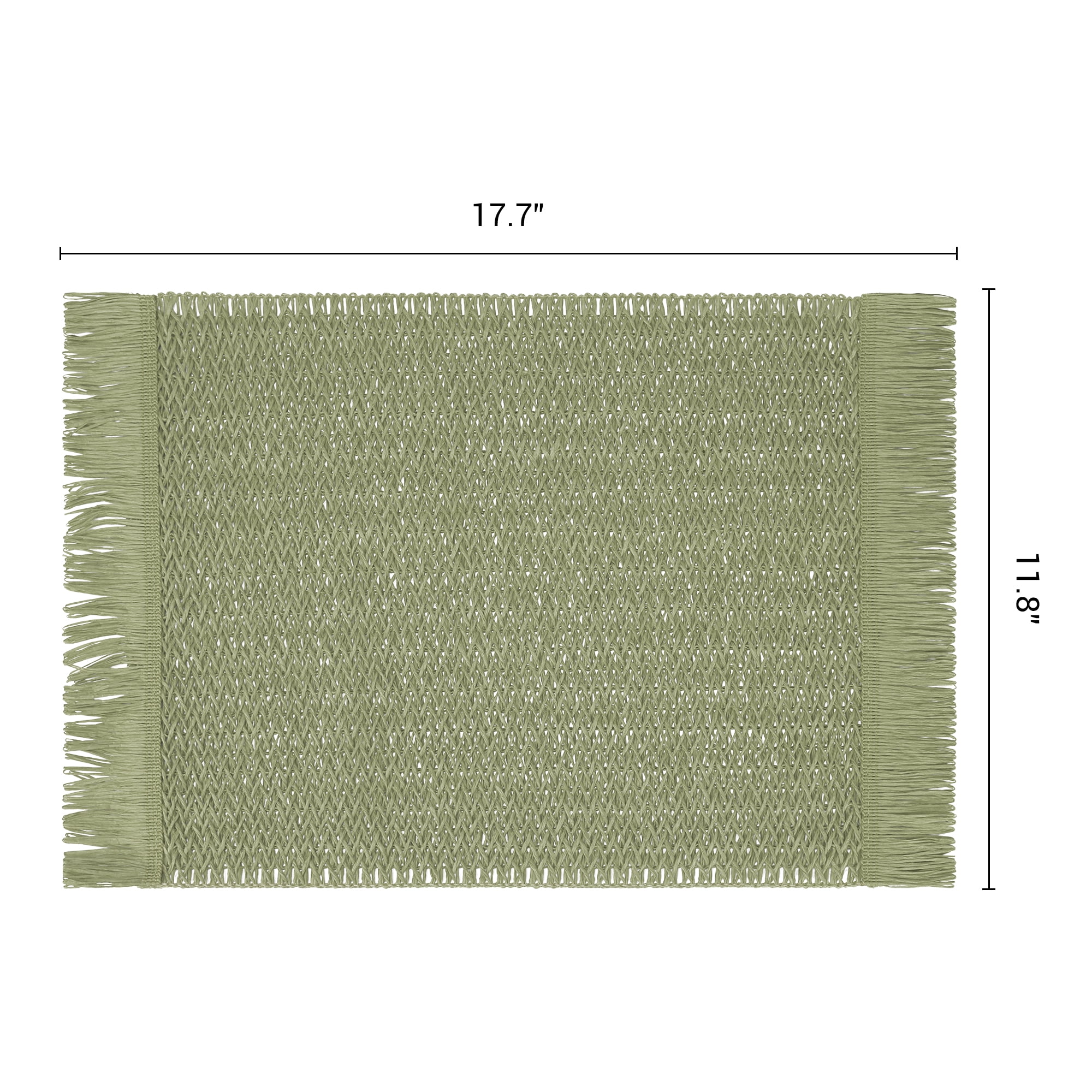 Unique Bargains Farmhouse Placemats Set of 6 Woven Table Mats for Indoor Dining Green
