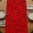 thumbnail image 5 of Red Canada Maple Table Runner, Farmhouse Maple Leaves Abstract Art Washable Cotton Linen Table Runners 48 Inches Long, Dresser Scarf Runner for Nightstand/Coffee/End Tables 13''x48'', 5 of 9