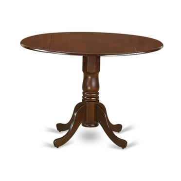 East West Furniture  5 Piece Dining Room Furniture Set- a Round Kitchen Table and 4 Dining Chairs, Mahogany (Seat Options) DLCA5-MAH-W