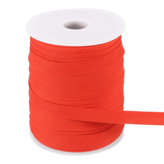 Uxcell 55 Yards Double Fold Bias Tape 0.47" Bias Binding Tape for Sewing Red