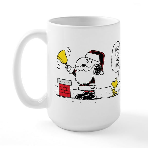 CafePress - Santa Snoopy And Woodstock Large Mug - 15 oz Ceramic Large White Novelty Mug