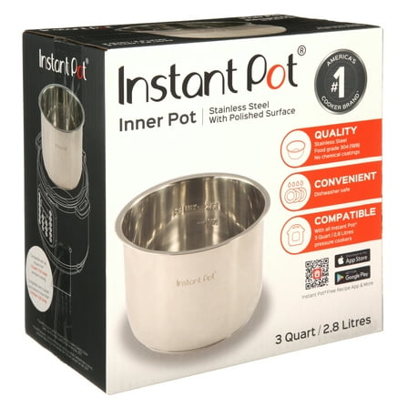 Instant Pot Inner Pot, 3 Quart, Stainless Steel