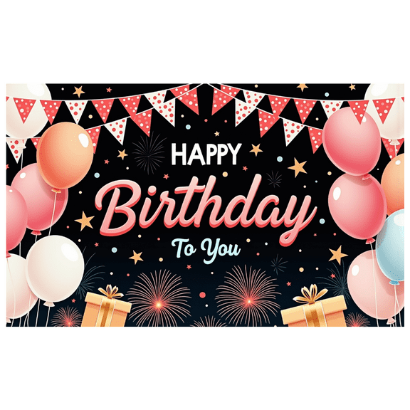 Yatrandify Decorative Design Happy Birthday Banner Balloon Decoration Party Backdrop for Birthday Party Indoor Decoration Event Celebration
