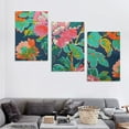 thumbnail image 4 of Nawypu Navy Blue Pink And Red Chinoiserie Peony Floral Canvas Wall Art Printed Ready to Hang Canvas Pictures Artwork Posters Decoration for Living Room Bedroom Office Coffee Club New Home, 4 of 4