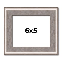 6x5 Frame Grey Real Wood Picture Frame Width 1.25 inches | Interior Frame Depth 0.5 inches | Hans