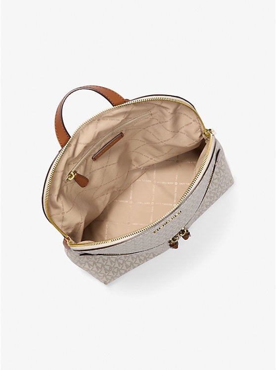 MICHAEL KORS Dallas Medium Signature Logo Backpack-Vanilla  display picture 1