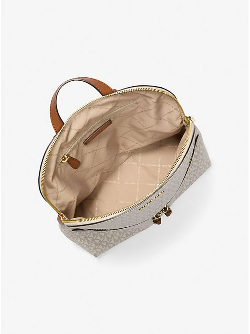 MICHAEL KORS Dallas Medium Signature Logo Backpack-Vanilla