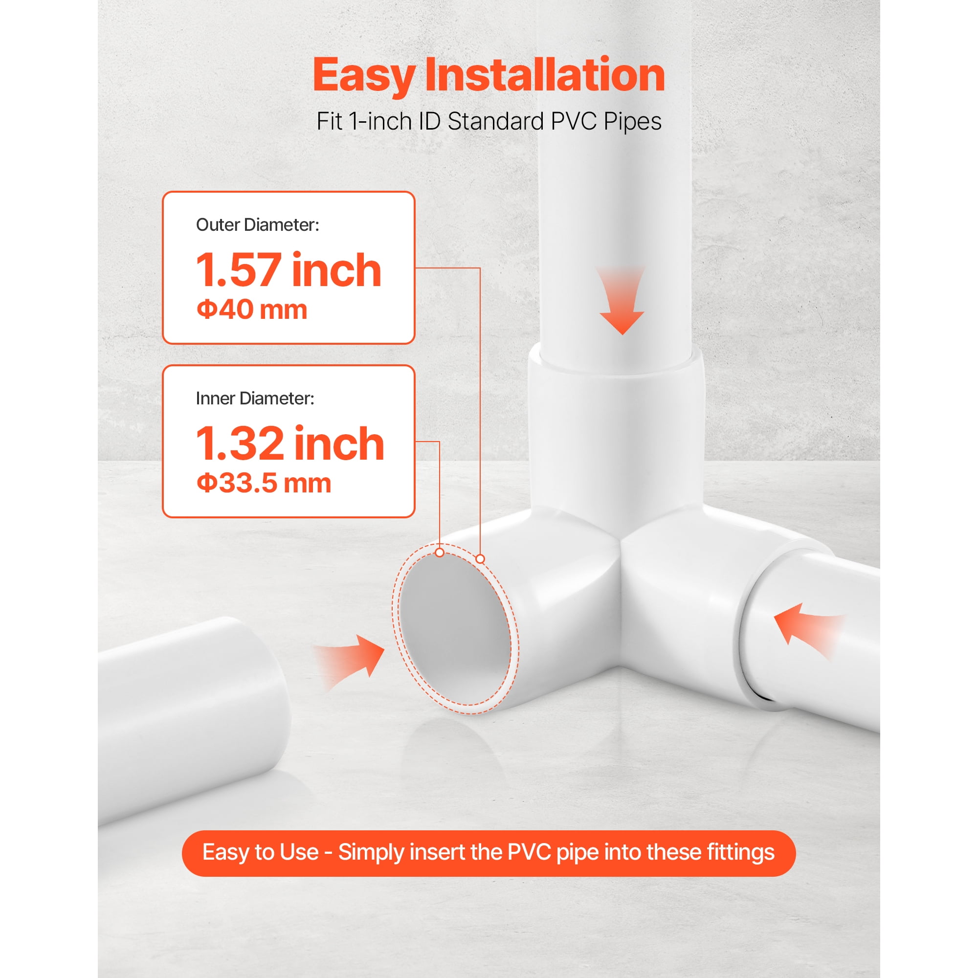 KFFKFF 1-Inch 3-Way PVC Pipe Connectors, 10-Pack Durable PVC Elbow Fittings for DIY Projects, Storage Racks, Animal Enclosures, Pool or Garden Frames, Weather & Impact-Resistant