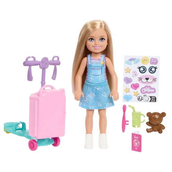 Barbie Club Chelsea Limitless Adventure Doll, Scooter Suitcase and Accessories, Blonde