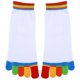 thumbnail image 1 of Calcetines de algodón con dedos de los pies coloridos y calientes con puntos antideslizantes de silicona para ejercicios de yoga y gimnasio (blanco), 1 of 4