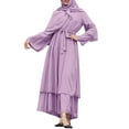 thumbnail image 3 of IBTOM CASTLE Women's Chiffon Muslim Cardigan Kaftan Middle East Arabian Abaya Dress Casual Islamic Cover up Long Dresses XL Purple, 3 of 8