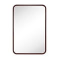 thumbnail image 3 of TEHOME Natural Walnut Wood Bathroom Mirror, 20x30 inches, Solid Wood framedd Rounded Rectangle, 3 of 8