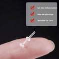 thumbnail image 3 of Transparent Invisible Pyrex Glass Retainer Labret Stud Piercing Belly Nose Ear Ring C0i8, 3 of 7