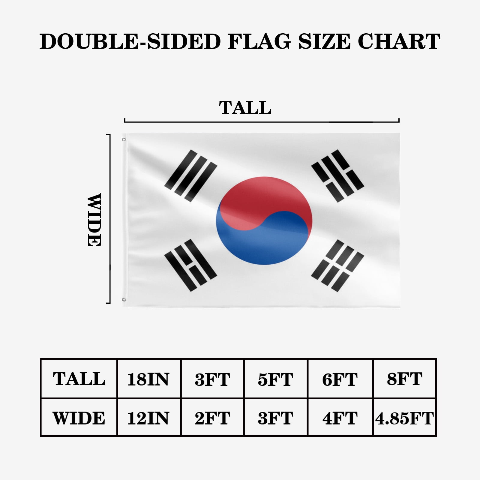 Livetty Double Sided 3 layers Flags 4x6 Ft Korea Flags Banner for Yard Decoration Garden Display For World Soccer Play