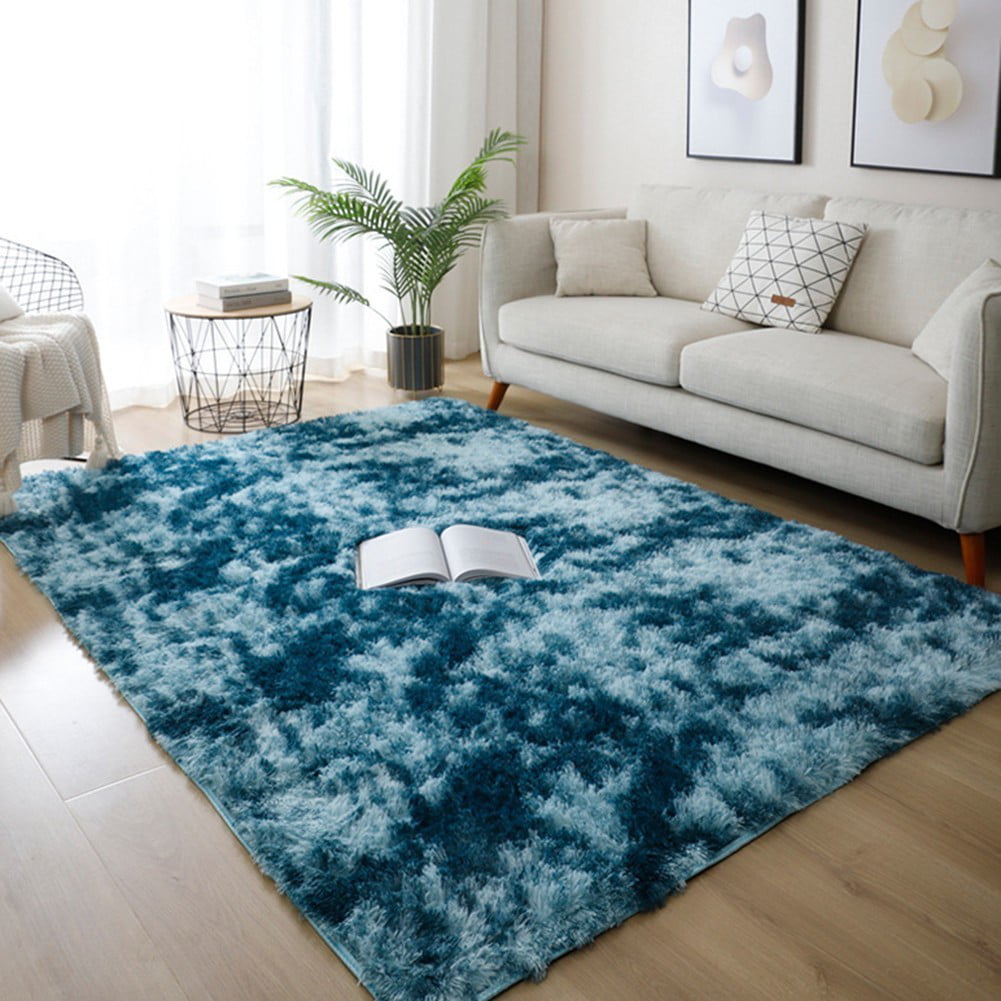 Fluffy Rugs Anti-Skid Shaggy Area Rug Carpet Dining Home Bedroom Floor Mat UK