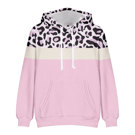 

MLFU Women s Stitching Pullover Hoodie Top Cotton Soft Novelty Loose Costume For Girls Boys
