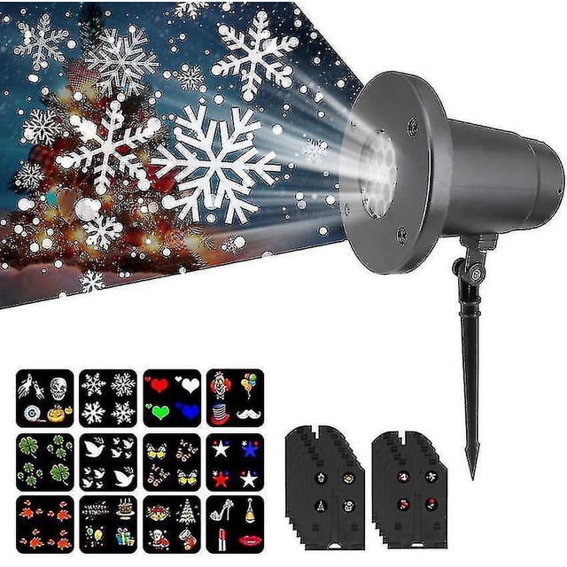 Luces de proyector de copo de nieve de Navidad iluminación decorativa de paisaje impermeable al aire libre Led