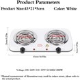 thumbnail image 2 of Compact and Portable Countertop Burner- Countertop Double Coiled Burner 2000 Watts Electric Hot Plate Temperature Controls White, 2 of 8