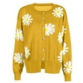 thumbnail image 4 of Fall And Winter Sweaters for Women 2023 Daisy Cardigan Sweaters Button Down Sweater Cardigan Flower Print Sweater Knit Cardigan Top Women Sweaters Clearance Cheap, 4 of 5