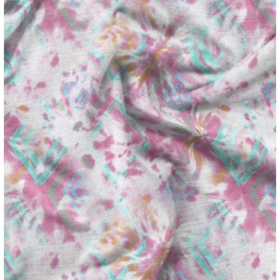Soimoi Floral Print, Silk Fabric, Decor Sewing Fabric by The Yard 42 Inch Wide,Decorative Fabric for Shirts Suits Ties, Rose Pink