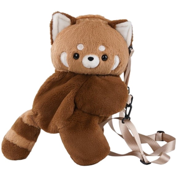 person Cute Plush Red Panda Backpack Soft Integrated Rucksack Cuddly Toy Fluffy Sling Bag Purse Birthday Gift for person Panda Lover