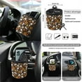 thumbnail image 5 of Yuyamidu Skull Car Seat Covers Full Set Daisy Auto Steering Wheel Cover Sunflower Seat Belt Pads Coasters Trash Bin Hanging Storage Bag Cup Holders Rearview Mirror Cover Key Ring 15 PCS, 5 of 7