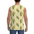 thumbnail image 4 of Goofa Yellow Corn Printed Men's Sleeveless T-Shirt - Athletic Gym Workout Tank Top for Men - Moisture-Wicking, UPF 30+ Quick-Dry Muscle Tee-3X-Large, 4 of 8