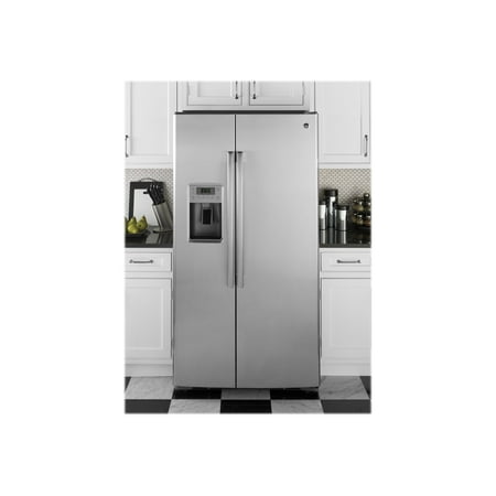 GE - Profile Series 28.4 Cu. Ft. Side-by-Side Refrigerator with Thru-the-Door Ice and Water - Stainless steel