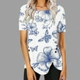 thumbnail image 2 of Blouse Décontractée à Col Rond pour Femmes, Boutons Imprimés, Manches Courtes, Chemise/blouse à Col Rond, Deals le Plus Chaud, 2 of 5