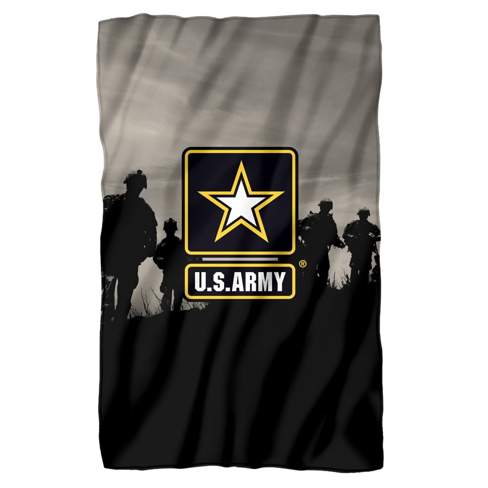 U.S. Army Blanket, 36"x58" U.S. Army Logo with Soldier Silhouette