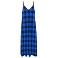 thumbnail image 5 of Blue Plaid Dress Retro Checkerboard Aesthetic V Neck Bohemia Long Dresses Women Custom Vintage Maxi Dress Large Size 5XL, 5 of 7